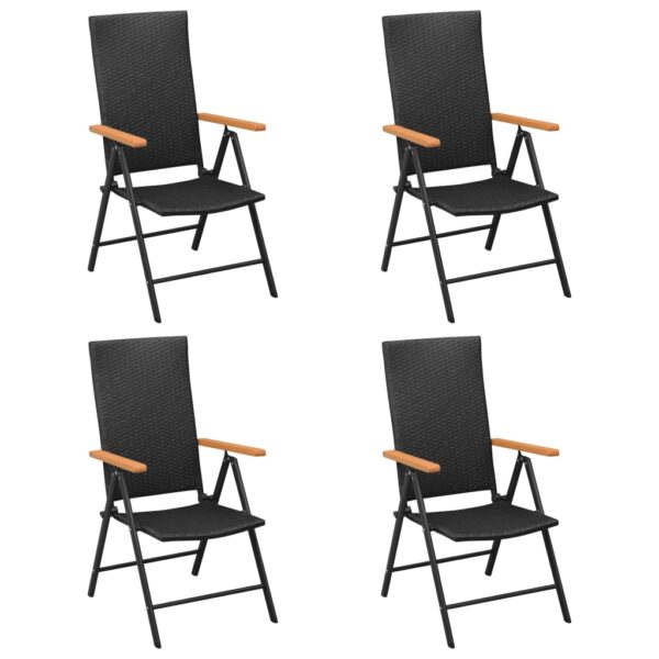 vidaXL 5 Piece Garden Dining Set Black and Brown - Image 3