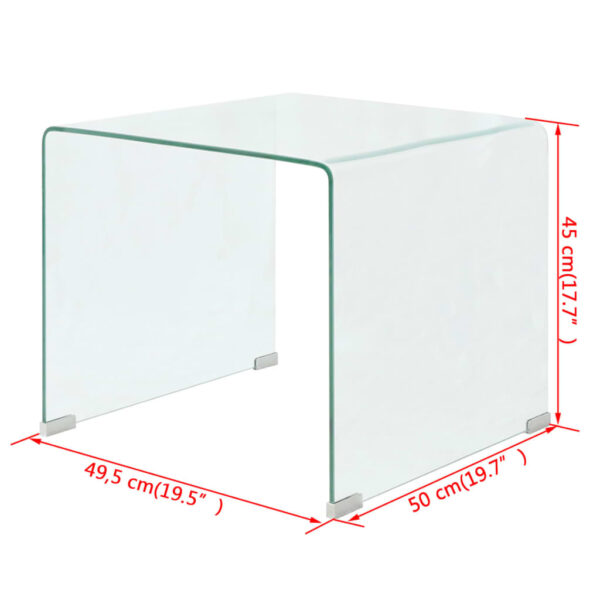 vidaXL Coffee Table Tempered Glass 49.5x50x45 cm Clear - Image 6