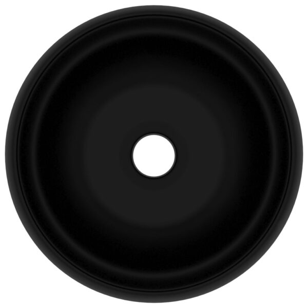 vidaXL Luxury Wash Basin Round Matt Black 40x15 cm Ceramic - Image 3