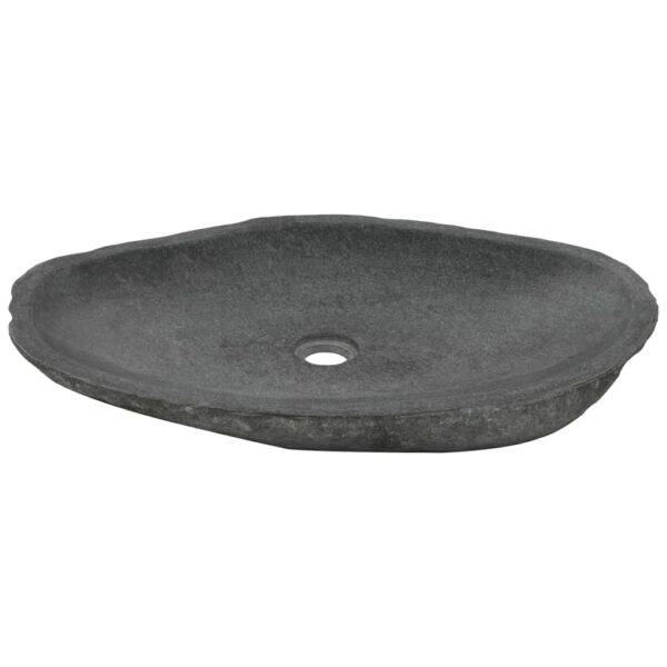 vidaXL Wash Basin River Stone Oval 60-70 cm - Image 3