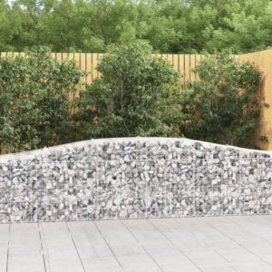 vidaXL Arched Gabion Basket 400x50x60/80 cm Galvanised Iron