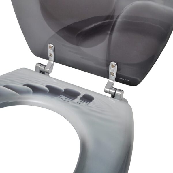 vidaXL Toilet Seats with Lids 2 pcs MDF Stones - Image 6