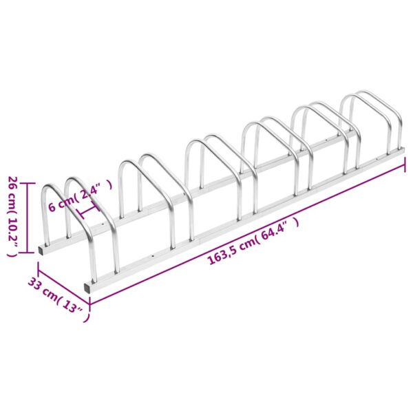 vidaXL Bike Rack for 6 Bikes Galvanised Steel - Image 6