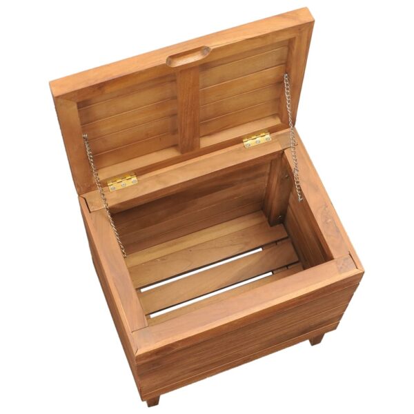 vidaXL Laundry Basket 40x30x45 cm Solid Teak Wood - Image 5