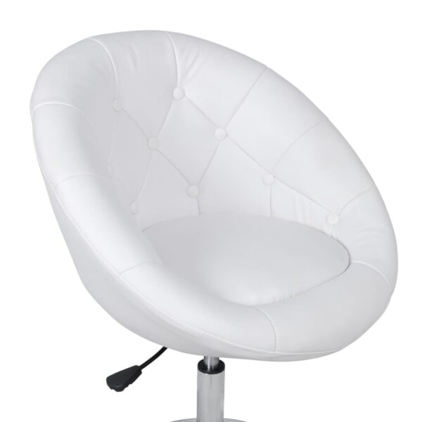 vidaXL Bar Stool White Faux Leather - Image 5