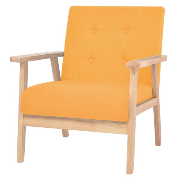 vidaXL Armchair Yellow Fabric - Image 1