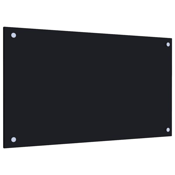 vidaXL Kitchen Backsplash Black 70x40 cm Tempered Glass - Image 5