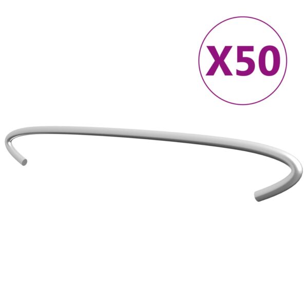 vidaXL Gabion Hooks 50 pcs Galvanised Steel 40 cm - Image 1