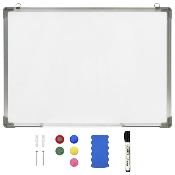 vidaXL Magnetic Dry-erase Whiteboard White 90x60 cm Steel - Image 1