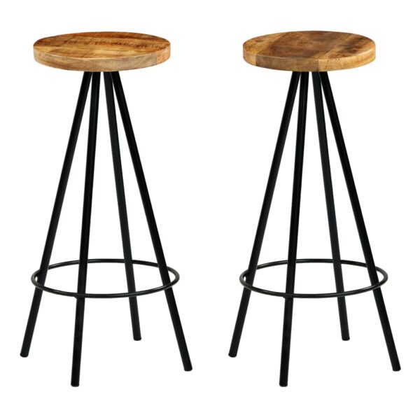 vidaXL Bar Set 3 Piece Solid Mango Wood 60x60x107 cm - Image 8
