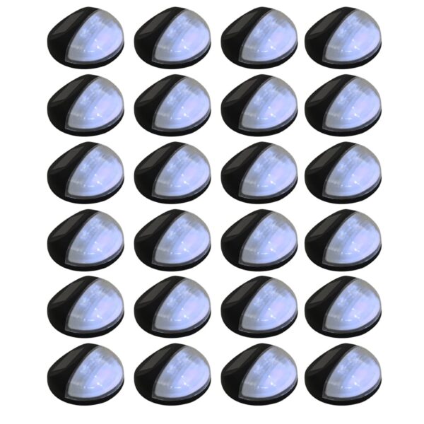 vidaXL Outdoor Solar Wall Lamps LED 24 pcs Round Black - Image 1