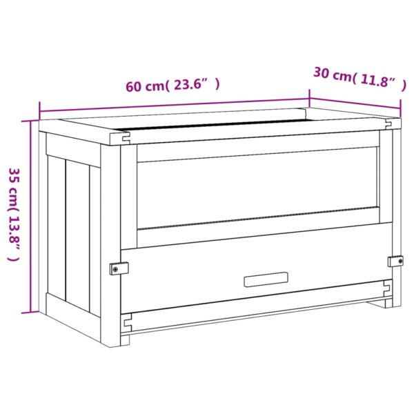 vidaXL Hamster Cage 60x30x35 cm Solid Wood Fir - Image 9