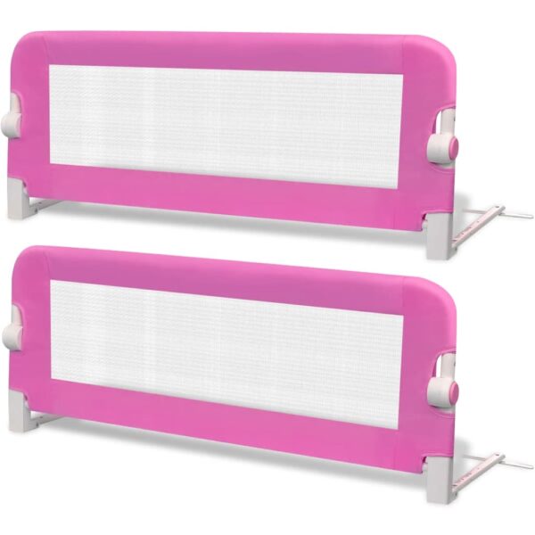 vidaXL Toddler Safety Bed Rail 2 pcs Pink 102x42 cm - Image 2