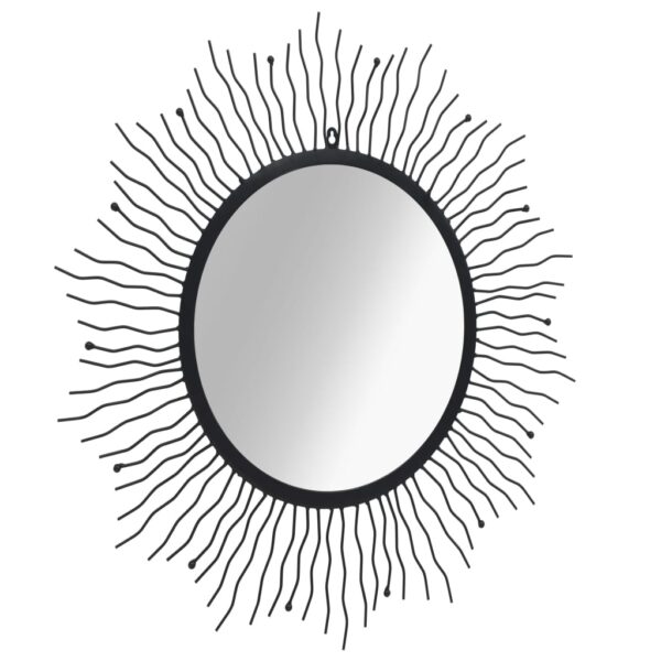 vidaXL Wall Mirror Sunburst 80 cm Black - Image 2