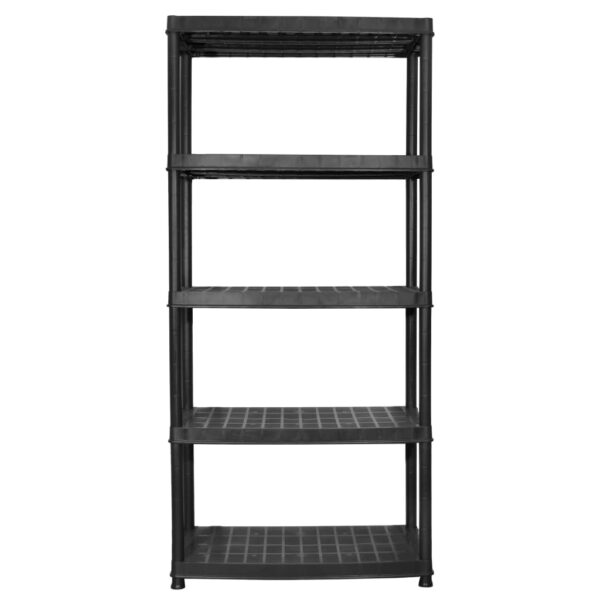 vidaXL Storage Shelf 5-Tier Black 91.5x45.7x185 cm Plastic - Image 4
