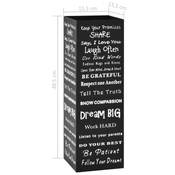 vidaXL Umbrella Stand Text Steel Black - Image 6