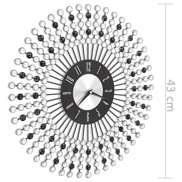 vidaXL Wall Clock Metal 43 cm Black - Image 7