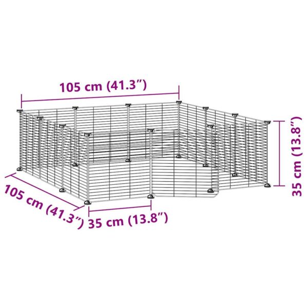 vidaXL 12-Panel Pet Cage with Door Black 35x35 cm Steel - Image 8