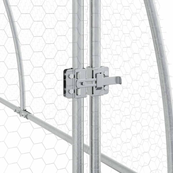vidaXL Chicken Cage Silver 600x105x120 cm Galvanised Steel - Image 8