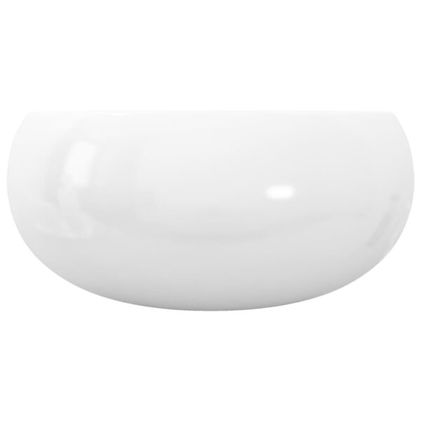 vidaXL Basin Round Ceramic White 40x15 cm - Image 5