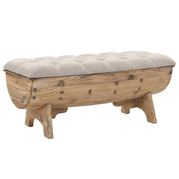 vidaXL Storage Bench 103x51x44 cm Solid Wood and Fabric - Image 1