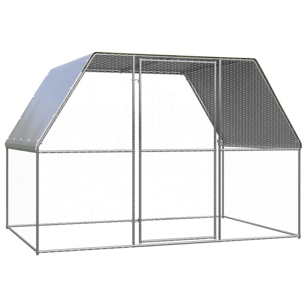 vidaXL Chicken Cage Silver and Grey 3x2x2 m Galvanised Steel - Image 1