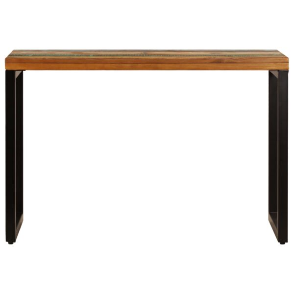 vidaXL Dining Table 115x55x76 cm Solid Reclaimed Wood and Steel - Image 3
