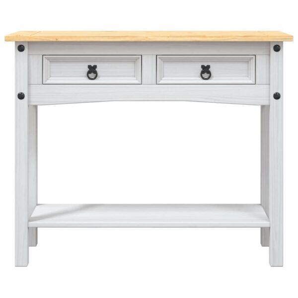 vidaXL Console Table Mexican Pine Corona Range White 90x34.5x73 cm - Image 4