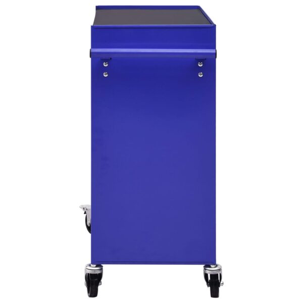 vidaXL Tool Trolley with 4 Drawers Steel Blue - Image 4