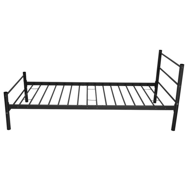 vidaXL Bed Frame without Mattress Black Metal King Single Size - Image 4