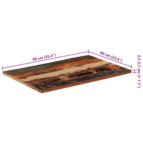 vidaXL Rectangular Table Top 60x90 cm 25-27 mm Solid Wood Reclaimed - Image 11