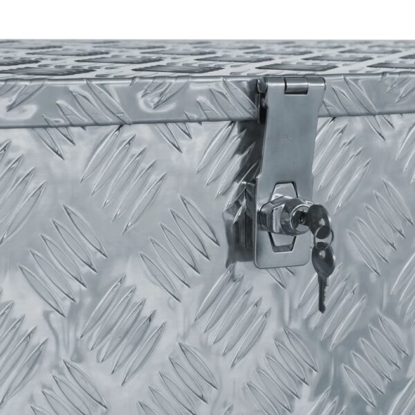 vidaXL Aluminium Box 110.5x38.5x40 cm Silver - Image 4