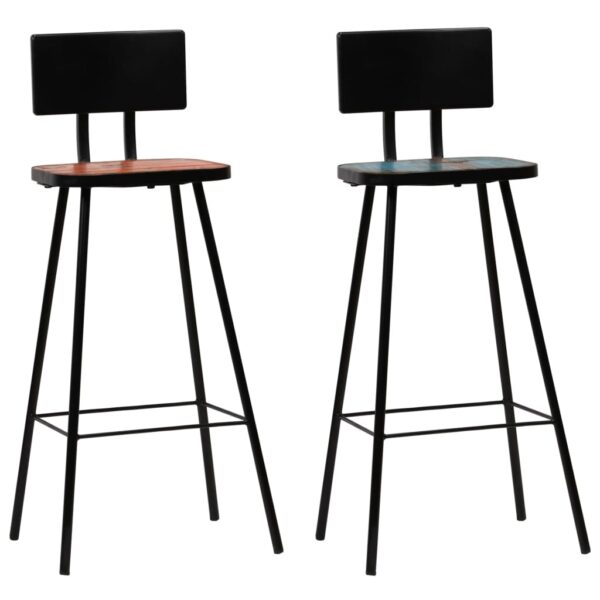 vidaXL Bar Set 3 Piece Solid Reclaimed Wood Multicolour - Image 8