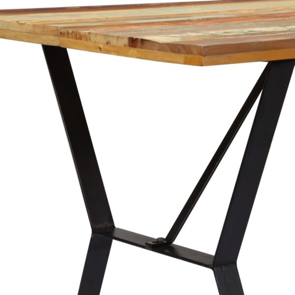 vidaXL Dining Table 140x80x76 cm Solid Reclaimed Wood - Image 4
