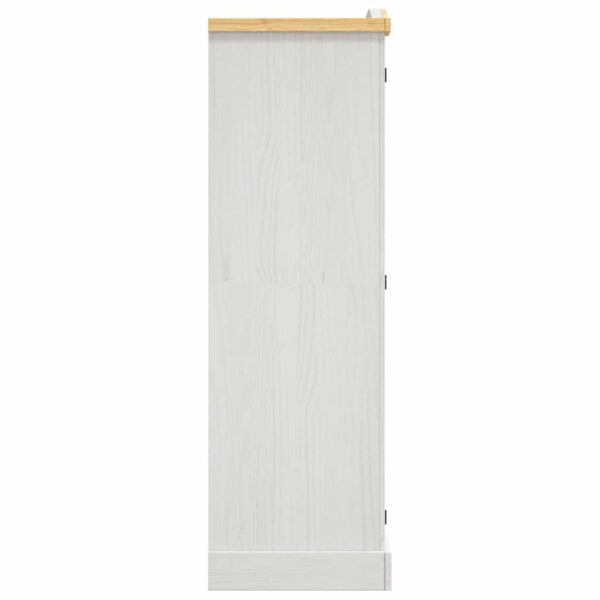 vidaXL Wardrobe Mexican Pine Corona Range 3 Doors White - Image 5
