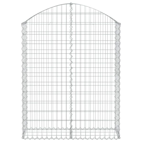 vidaXL Arched Gabion Basket 100x30x120/140 cm Galvanised Iron - Image 3