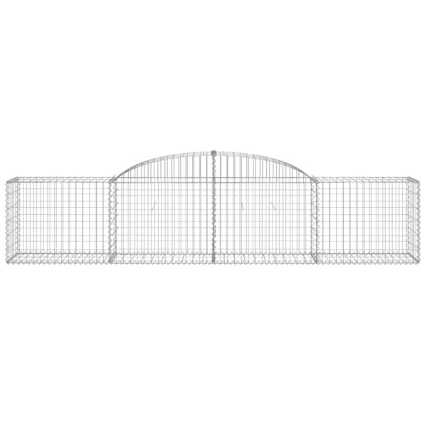 vidaXL Arched Gabion Basket 300x50x60/80 cm Galvanised Iron - Image 3