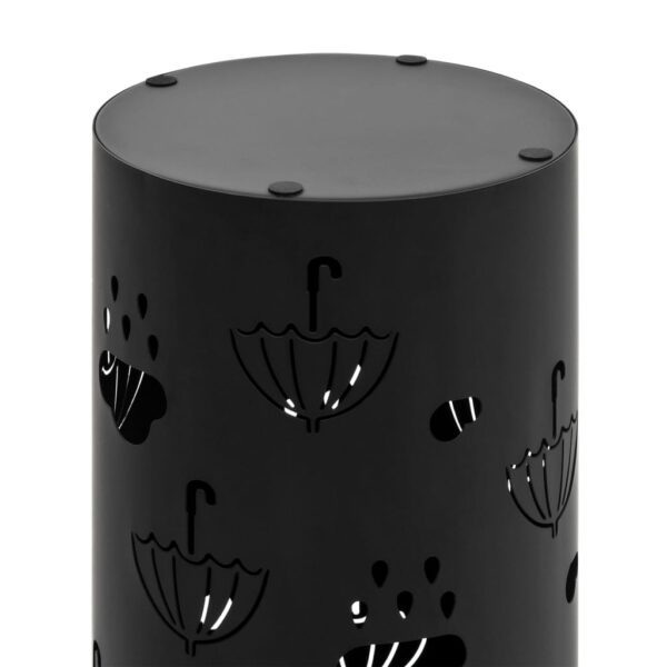 vidaXL Umbrella Stand Umbrellas Steel Black - Image 5