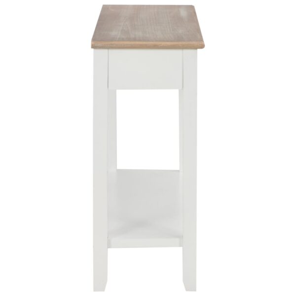 vidaXL Console Table White 110x35x80 cm Wood - Image 6