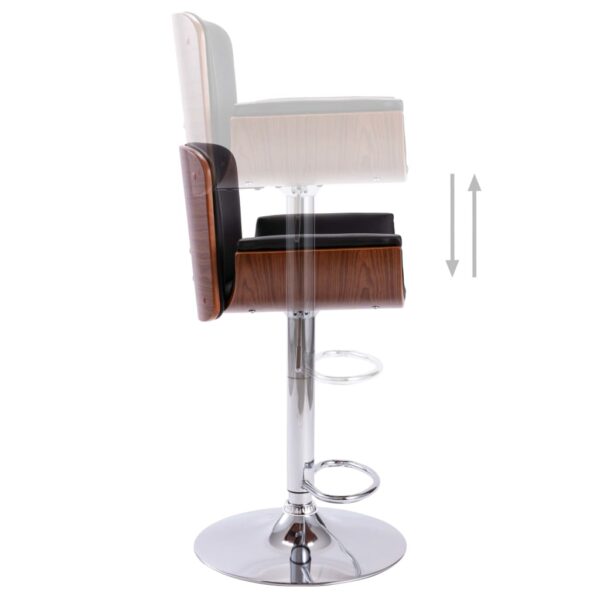 vidaXL Bar Stool Black Faux Leather - Image 5