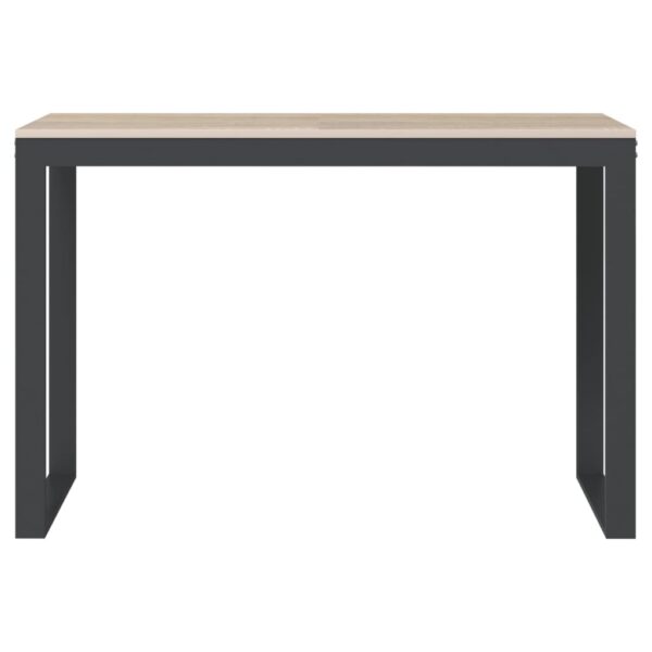 vidaXL Computer Desk Black and Oak 110x60x73 cm Engineered Wood - Image 3