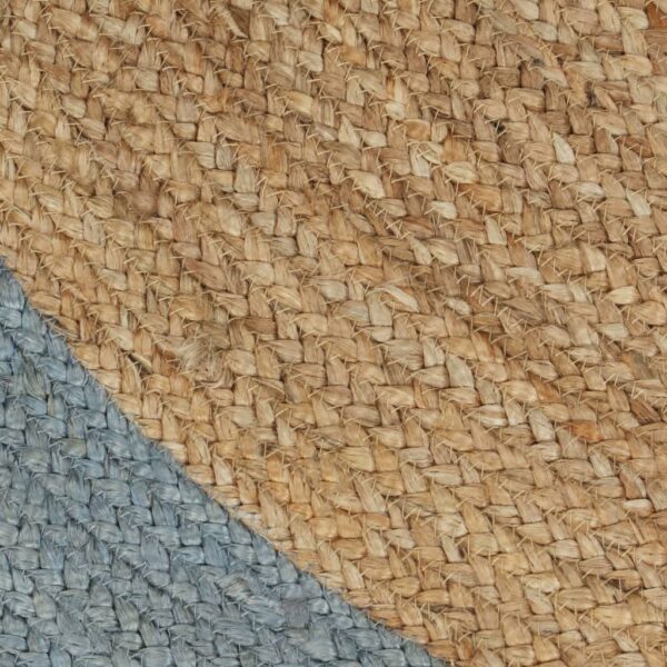 vidaXL Handmade Rug Jute with Olive Green Border 120 cm - Image 4