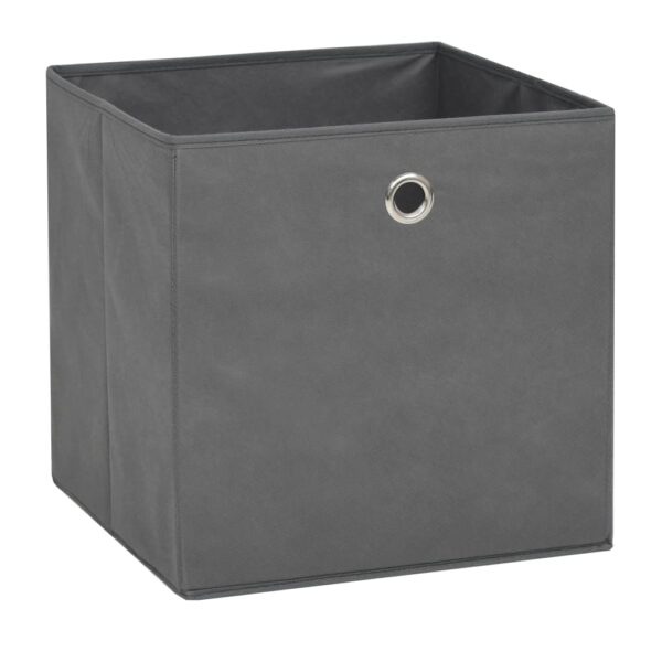 vidaXL Storage Boxes 10 pcs Non-woven Fabric 32x32x32 cm Grey - Image 2