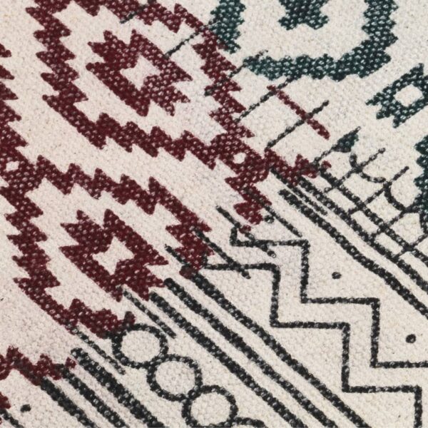 vidaXL Handwoven Kilim Rug Cotton 120x180 cm Printed Multicolour - Image 4