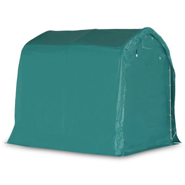 vidaXL Garage Tent PVC 2.4x2.4 m Green - Image 3