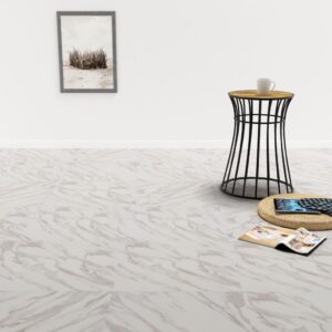 vidaXL Self-adhesive PVC Flooring Planks 5.11 m? White Marble