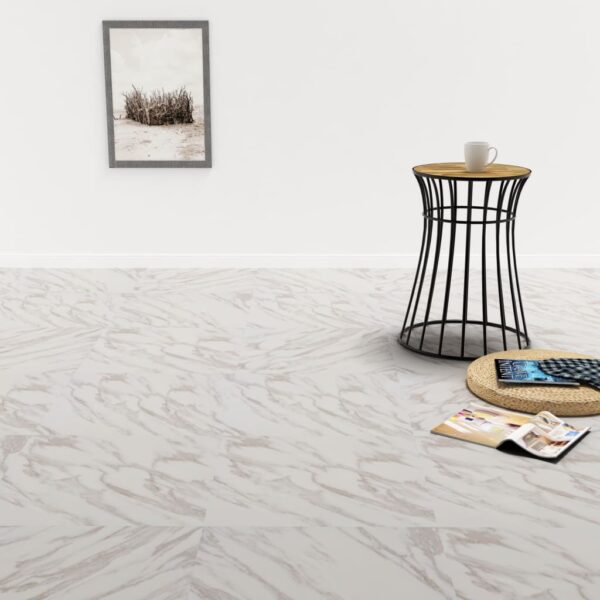 vidaXL Self-adhesive PVC Flooring Planks 5.11 m? White Marble - Image 1