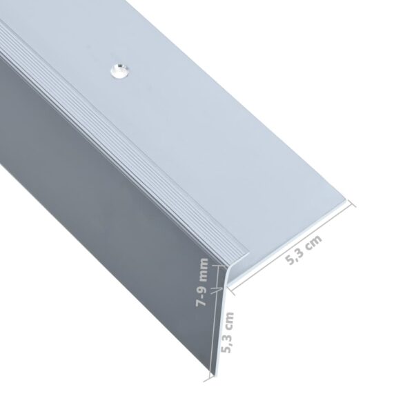 vidaXL F-shape Stair Nosings 15 pcs Aluminium 100 cm Silver - Image 5