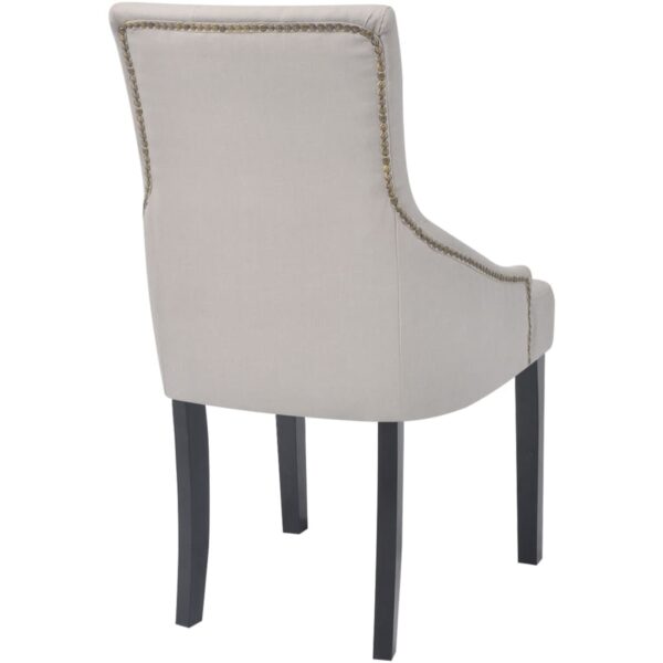vidaXL Dining Chairs 2 pcs Cream Grey Fabric - Image 5