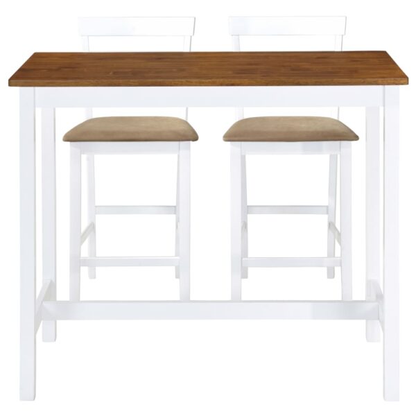 vidaXL Bar Table and Stool Set 3 Pieces MDF Dark Brown - Image 2
